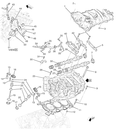 Imagem de Conjunto motor 3.6L L6 cabeçote, cilindro e peças relacionadas (2016–2019)
