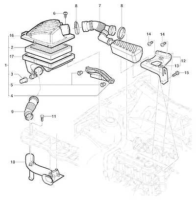 Imagem de Filtro de ar e componentes para motor 1.6 gasolina exportação