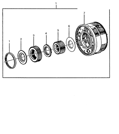 Imagem de Transmissão automática conjunto do suporte da saída e engrenagens centrais