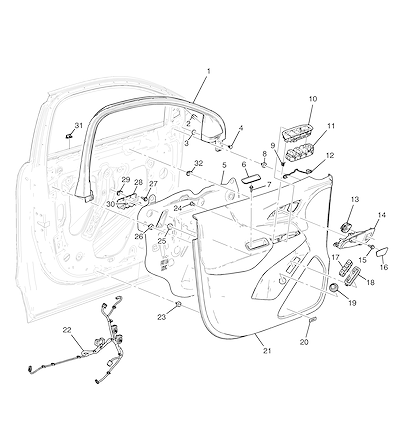 Imagem de Adorno e componentes da porta dianteira motorista (2019–2024) XJ26
