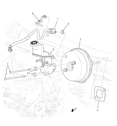 Imagem de Montagem do servomotor e cilindro mestre do freio (LYT/1.5)