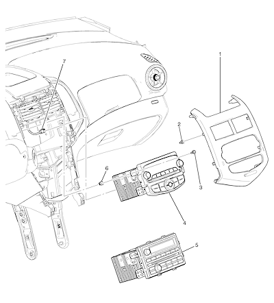 Imagem de Fixação e acabamento do painel de instrumentos e rádio