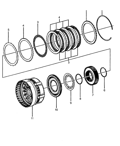 Imagem de Transmissão automática conjunto da embreagem de baixa e ré (MYB)
