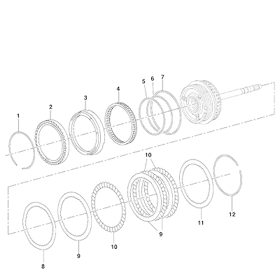 Imagem de Transmissão automática com embreagem e componentes para marcha ré 3-5 mm