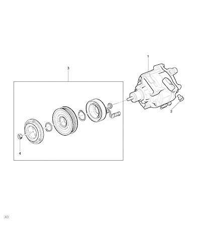 Imagem de Compressor e componentes do ar-condicionado