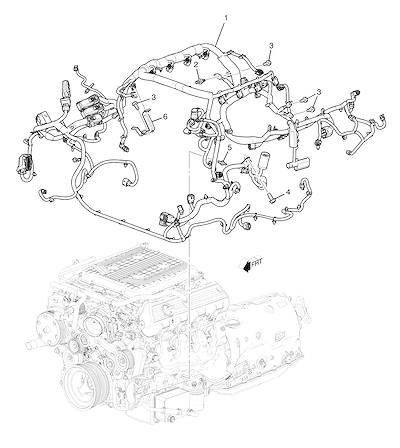 Imagem de Chicote e suporte de fios do motor 6.2 LT4
