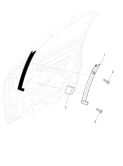 Imagem de Porta dianteira com canaleta e guia do vidro lateral