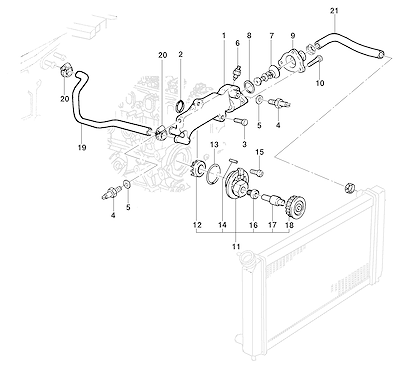 Imagem de Termostato e bomba de água para motor LM3, LN2, LG1 e LP8
