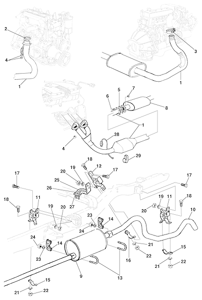 Imagem de Sistema de escapamento e componentes de suspensão para pick-up