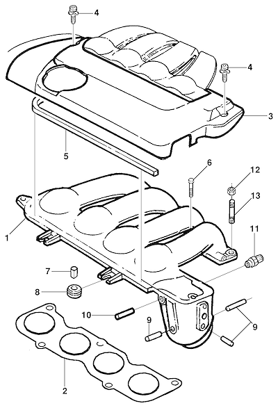 Imagem de Coletor de admissão superior e peças relacionadas para motores 16V