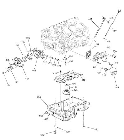 Imagem de Conjunto motor 3.6L L6 com bomba, cárter e peças relacionadas (LY7)