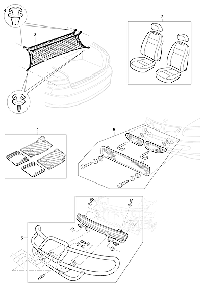 Imagem de Acessórios para interior, proteção e acabamento do veículo