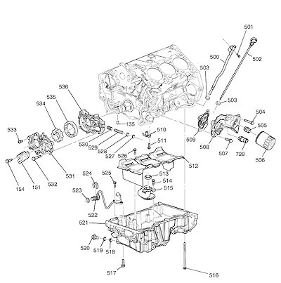 Imagem de Motor 3.0 V6 (2013) bomba, cárter e peças do sistema de óleo