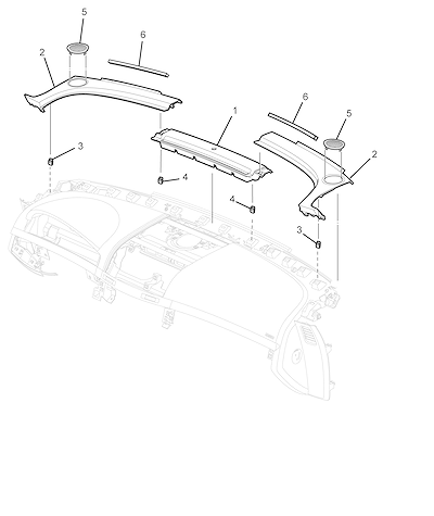 Imagem de Painel e instrumentos com grade do desembaçador e acabamento superior (Ônix)