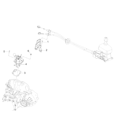 Imagem de Alavanca e componentes do câmbio manual (2015–2017) S19