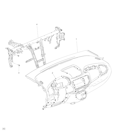 Imagem de Painel de instrumentos (2019–2024) JP75 com peças de fixação e acabamento