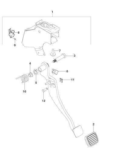 Imagem de Pedal de freio e componentes do sistema de comando e sensor de posição