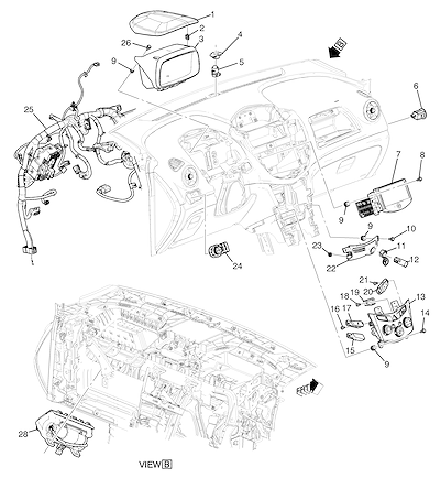 Imagem de Painel de instrumentos elétrico com rádio, airbag e controles diversos