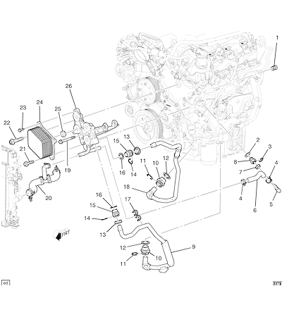 Imagem de Radiador de óleo do motor e tubulações (LGX/3.6S)