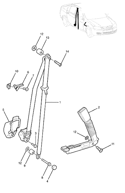 Imagem de Cintos de segurança dianteiros fixos não ajustáveis (Ônix, Urbano claro)