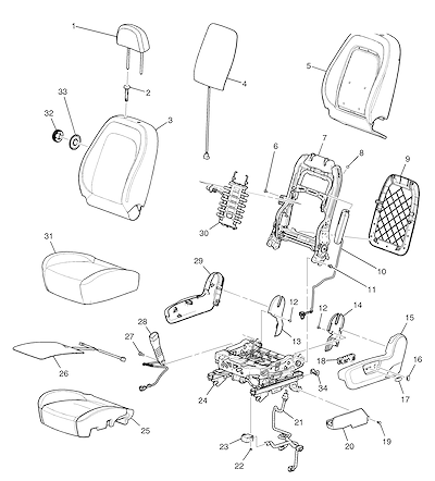Imagem de Conjunto banco motorista com aquecedor, airbag lateral e ajustes elétricos