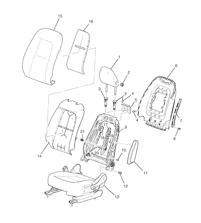 Imagem de Conjunto banco dianteiro e traseiro com encosto e airbag lateral