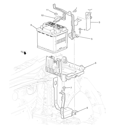 Imagem de Suporte e bandeja para bateria 12 volt (2022–2023) F48