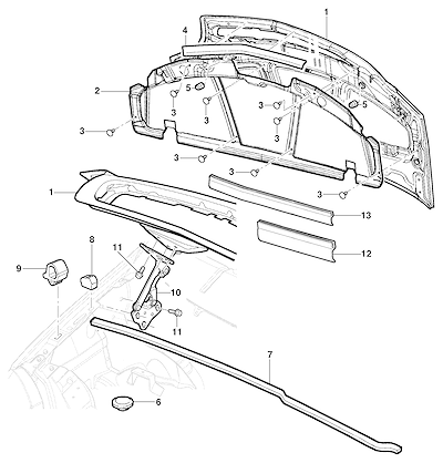 Imagem de Capuz do motor e acessórios para Meriva