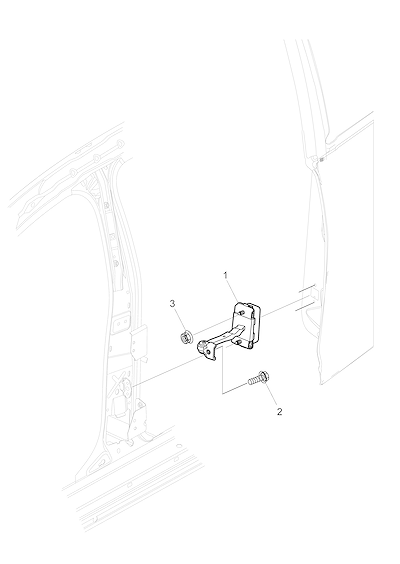 Imagem de Porta traseira lateral com articulação e limitador (M6x1 mm e M8x1,25x25)