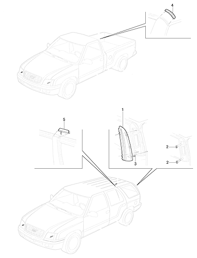 Imagem de Apliques laterais e do teto para acabamento externo e interno