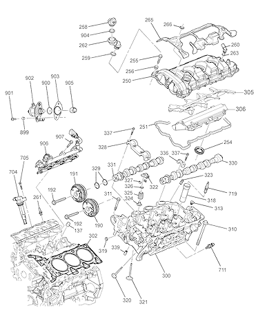 Imagem de Conjunto motor 3.6L L6 com cabeçote, eixo-comando e válvulas (LY7, LFX)