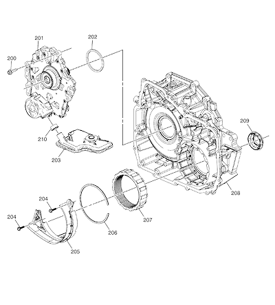 Imagem de Transmissão automática com conversor de torque, bomba e componentes do diferencial dianteiro