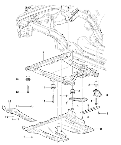 Imagem de Estrutura e montagem do conjunto motor, transmissão e suspensão dianteira