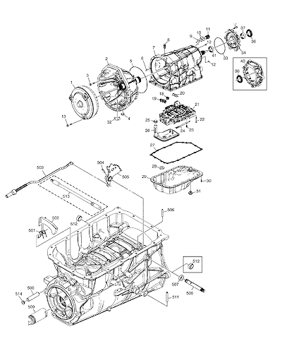 Imagem de Transmissão automática e manual com conversor de torque e componentes hidráulicos