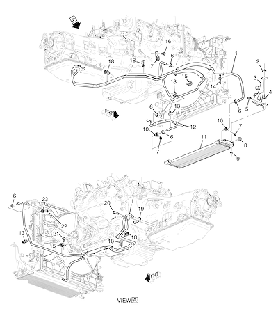 Imagem de Tubo e resfriador do fluido da transmissão automática (LT1/6.2-7, MF6)