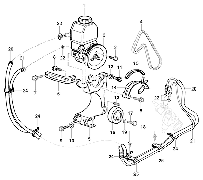 Imagem de Bomba e linha da direção hidráulica para motor gasolina LM3