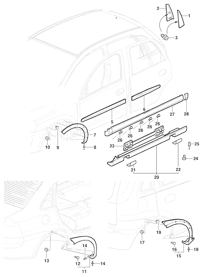 Imagem de Acabamento externo lateral e traseiro para sedan e hatch
