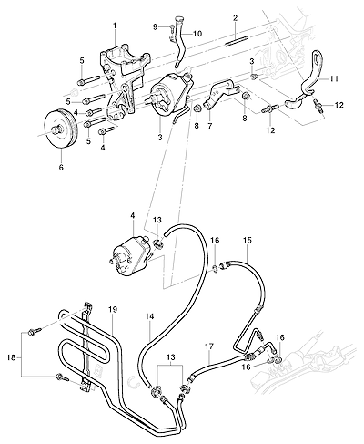 Imagem de Bomba e linha da direção hidráulica para motor gasolina L35/LG3/LW9