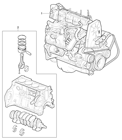 Imagem de Conjunto motor 1.8 litro gasolina (LI3)
