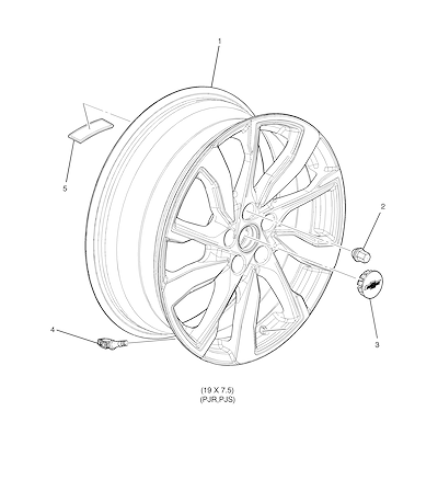 Imagem de Rodas 19 x 7,5 (2022–2023) com sensor e acessórios completos