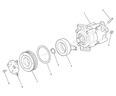 Imagem de Compressor e componentes do ar-condicionado (LAF/2,4C)