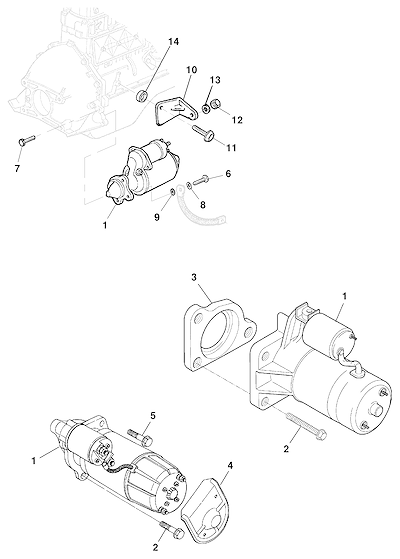 Imagem de Motor de partida e peças de fixação para montagem e suporte
