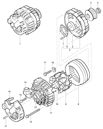 Imagem de Alternadores 60A a 120A e peças para manutenção e reparo