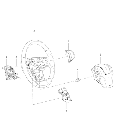 Imagem de Volante e componentes da direção com airbag e controles integrados