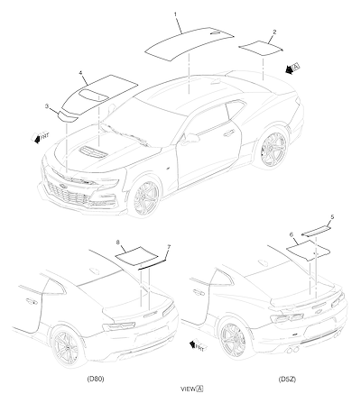 Imagem de Faixas e decalques para carroceria (2020–2024) exceto teto solar