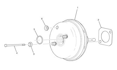 Imagem de Servomotor do freio e componentes do sistema de vácuo