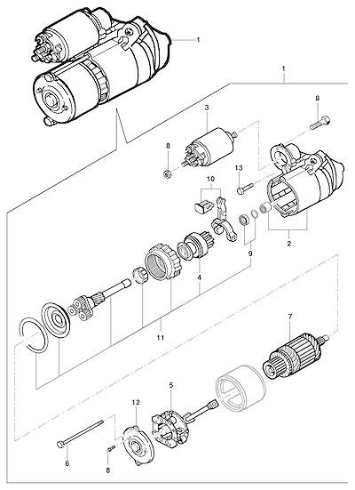 Imagem de Motor de partida e componentes - DELCO