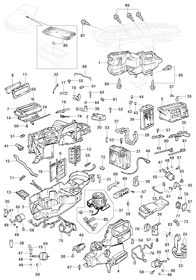 Imagem de Módulo e componentes do ar-condicionado (1999–2006) completos e originais
