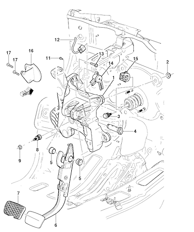 Imagem de Pedal freio e componentes para transmissão automática MH9