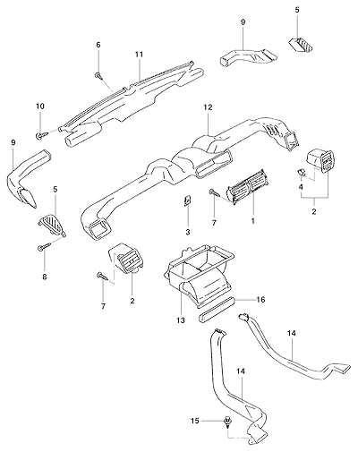 Imagem de Sistema de ventilação e difusores de ar do painel de instrumentos